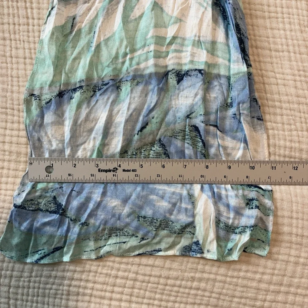Chico's Scarf Multicolor OS One Size Blue Green Rayon Coastal Beach NWT